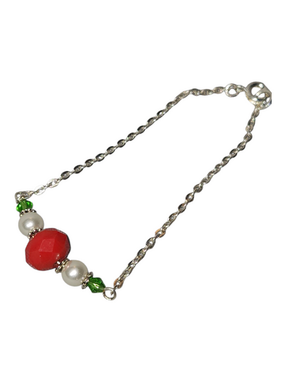 Delicate Crystal & Chain Bracelet, Assorted Colors