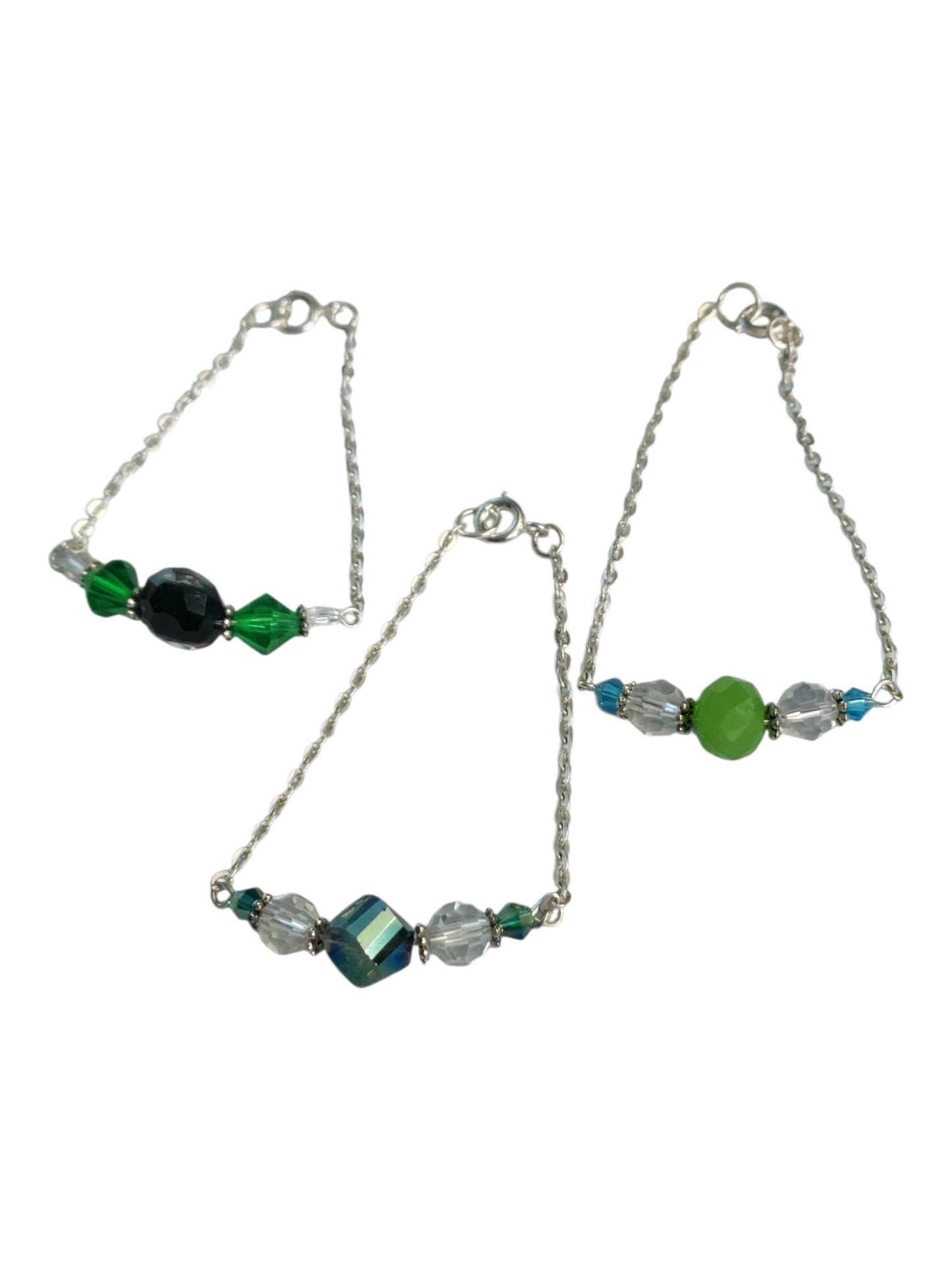 Delicate Crystal & Chain Bracelet, Assorted Colors