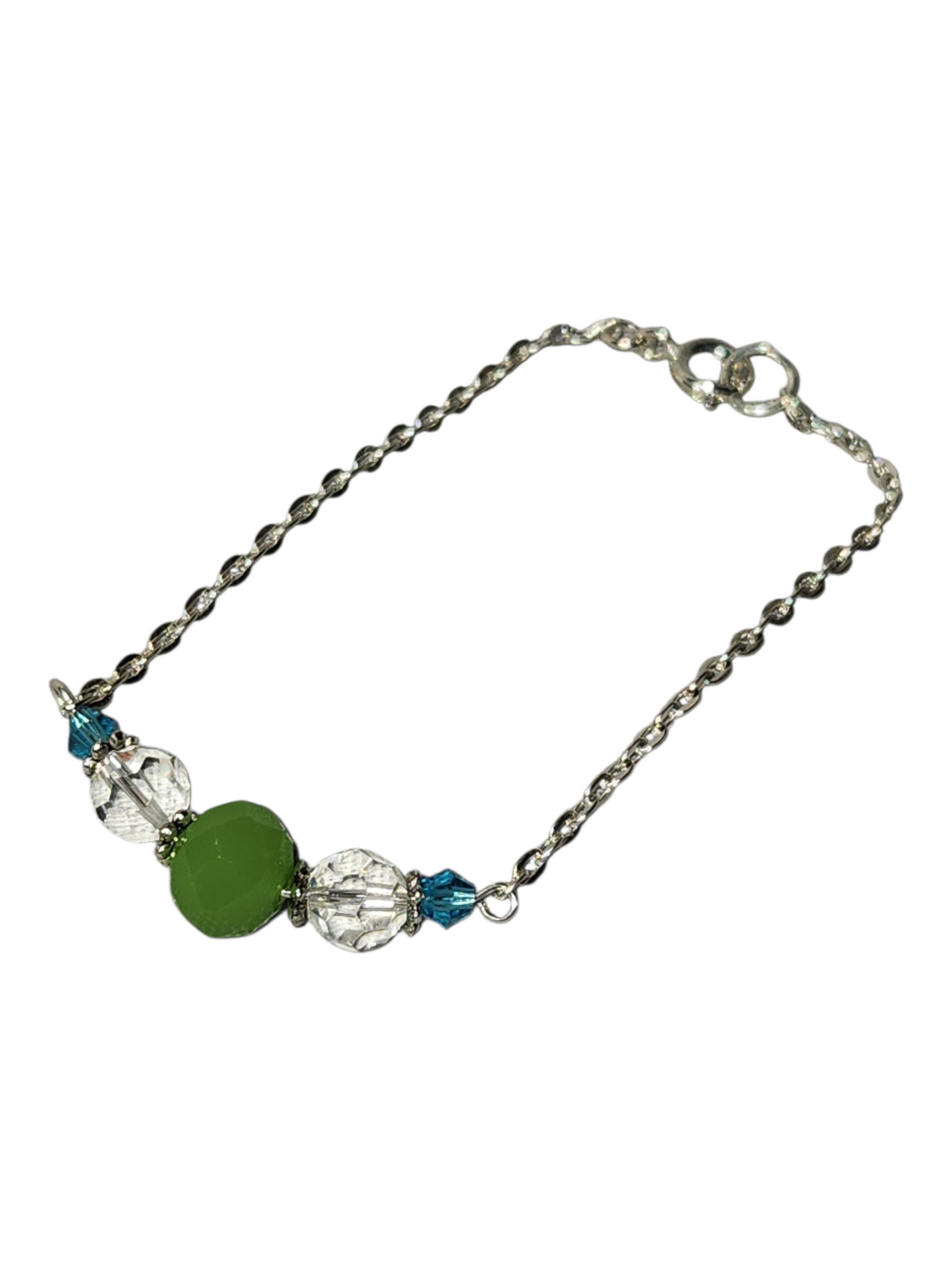 Delicate Crystal & Chain Bracelet, Assorted Colors