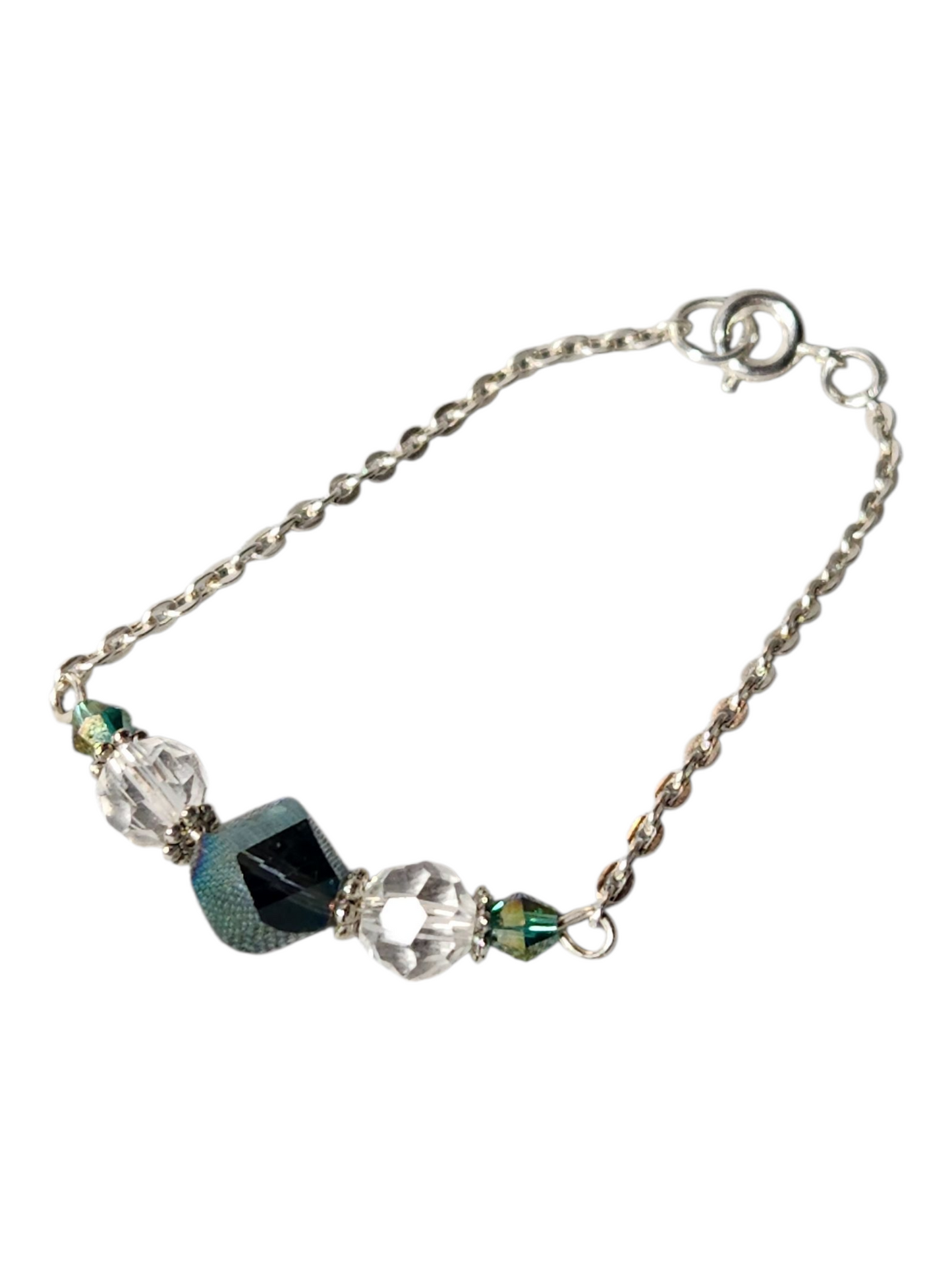 Delicate Crystal & Chain Bracelet, Assorted Colors