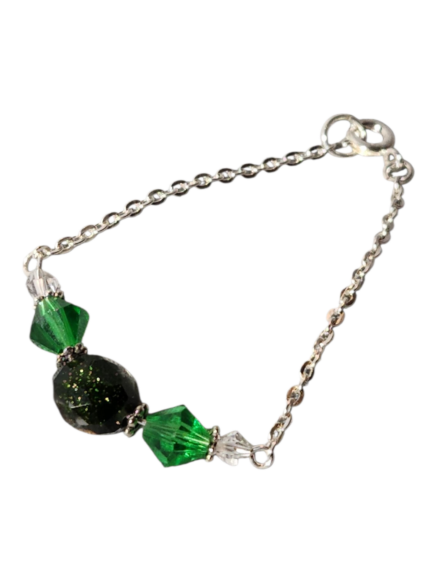 Delicate Crystal & Chain Bracelet, Assorted Colors