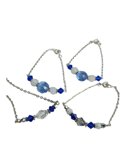 Delicate Crystal & Chain Bracelet, Assorted Colors