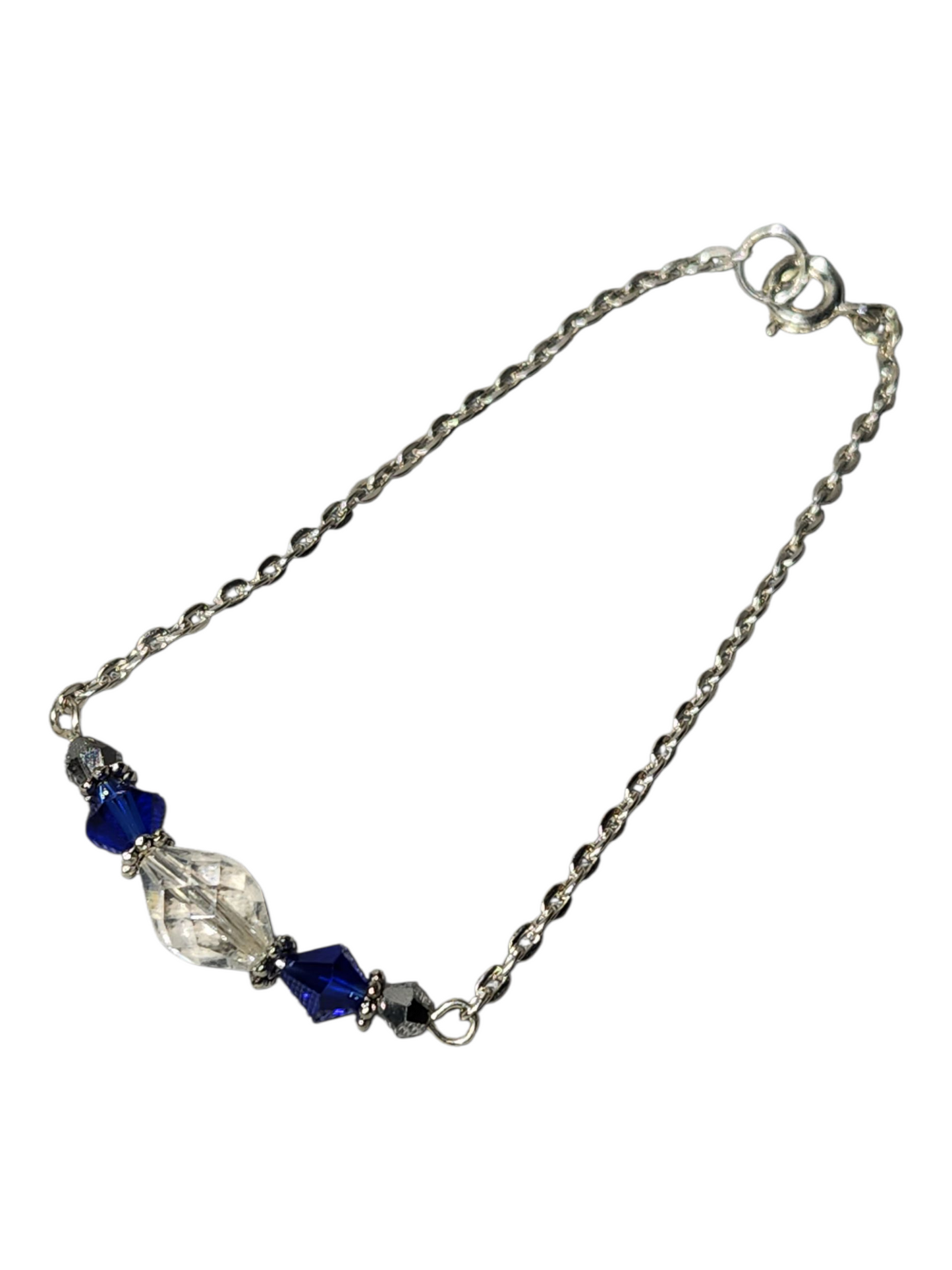 Delicate Crystal & Chain Bracelet, Assorted Colors
