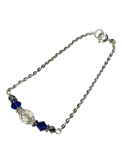 Delicate Crystal & Chain Bracelet, Assorted Colors