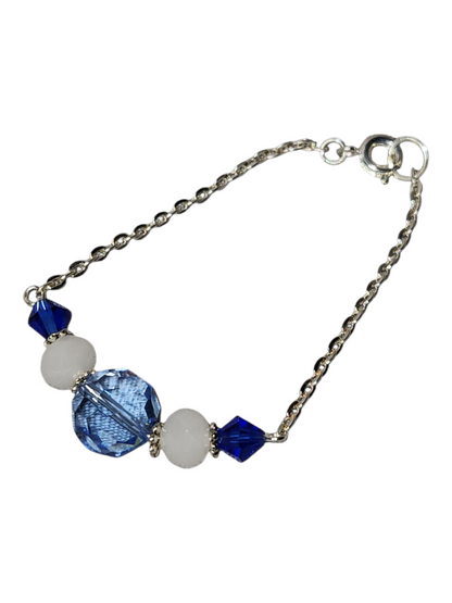 Delicate Crystal & Chain Bracelet, Assorted Colors
