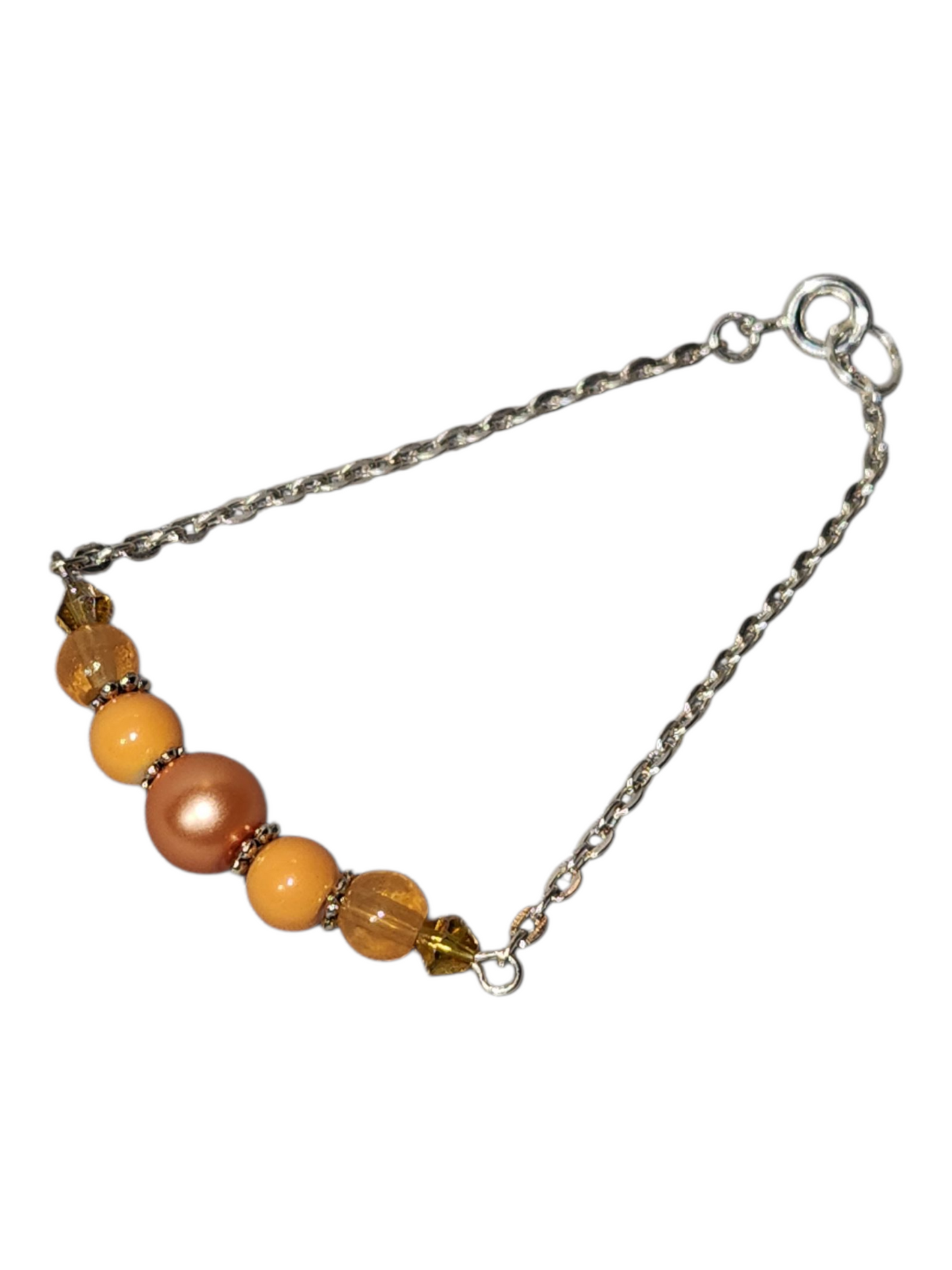Delicate Crystal & Chain Bracelet, Assorted Colors