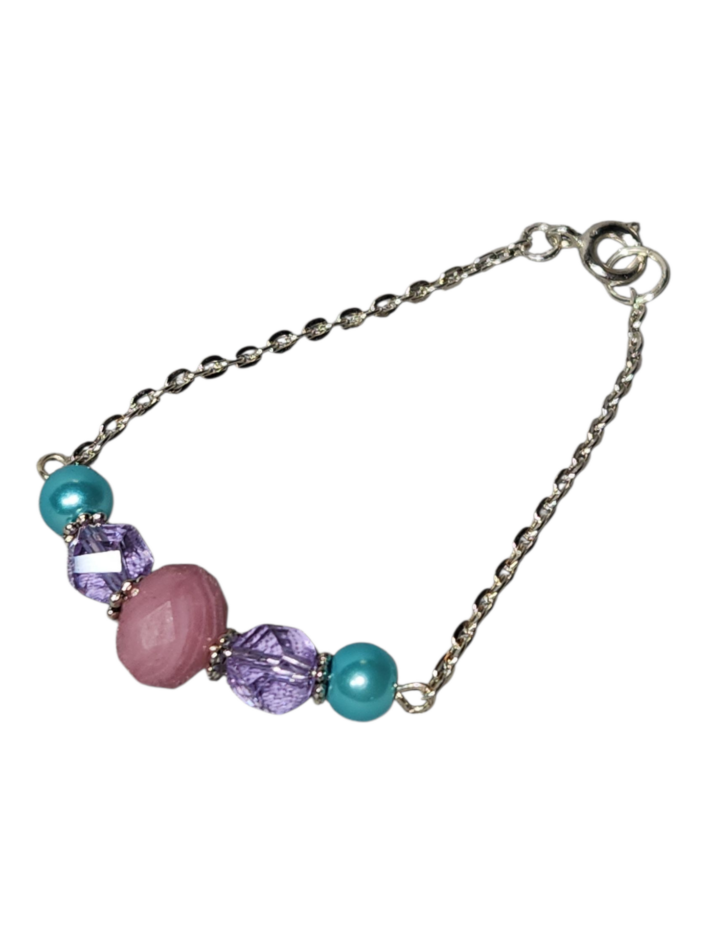 Delicate Crystal & Chain Bracelet, Assorted Colors