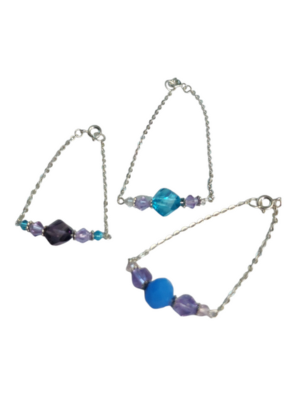 Delicate Crystal & Chain Bracelet, Assorted Colors