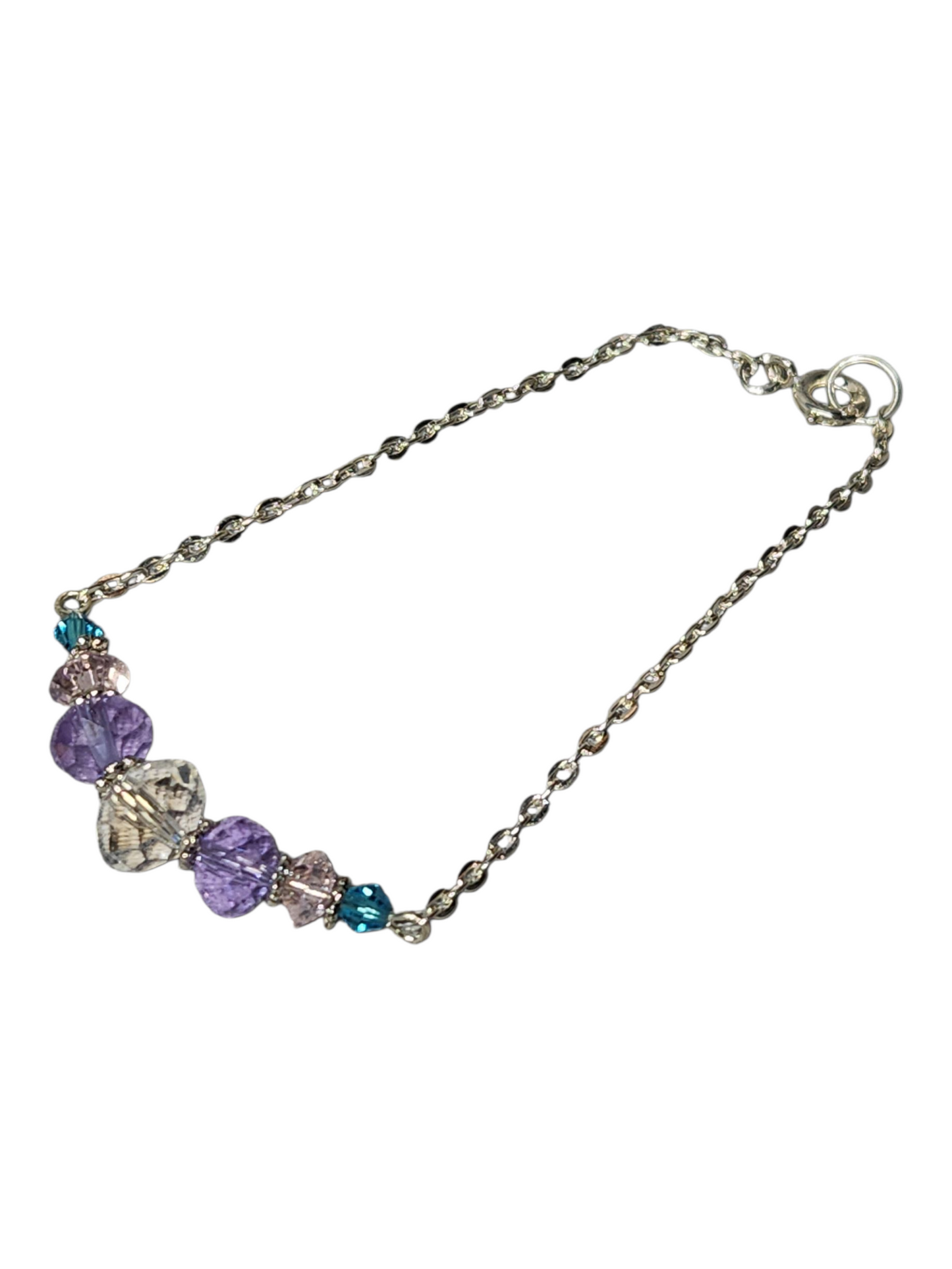 Delicate Crystal & Chain Bracelet, Assorted Colors