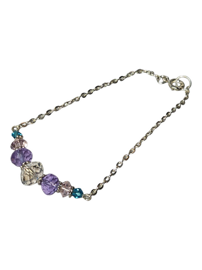Delicate Crystal & Chain Bracelet, Assorted Colors