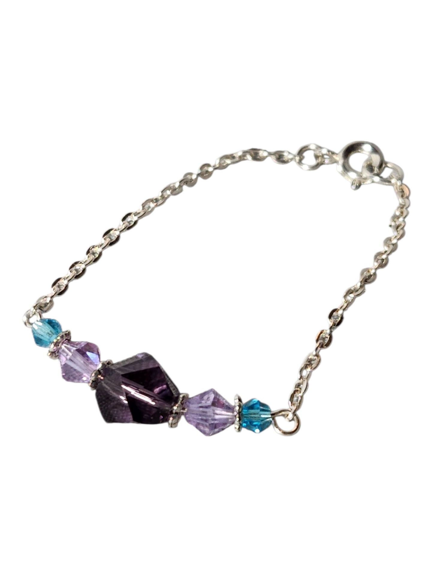 Delicate Crystal & Chain Bracelet, Assorted Colors