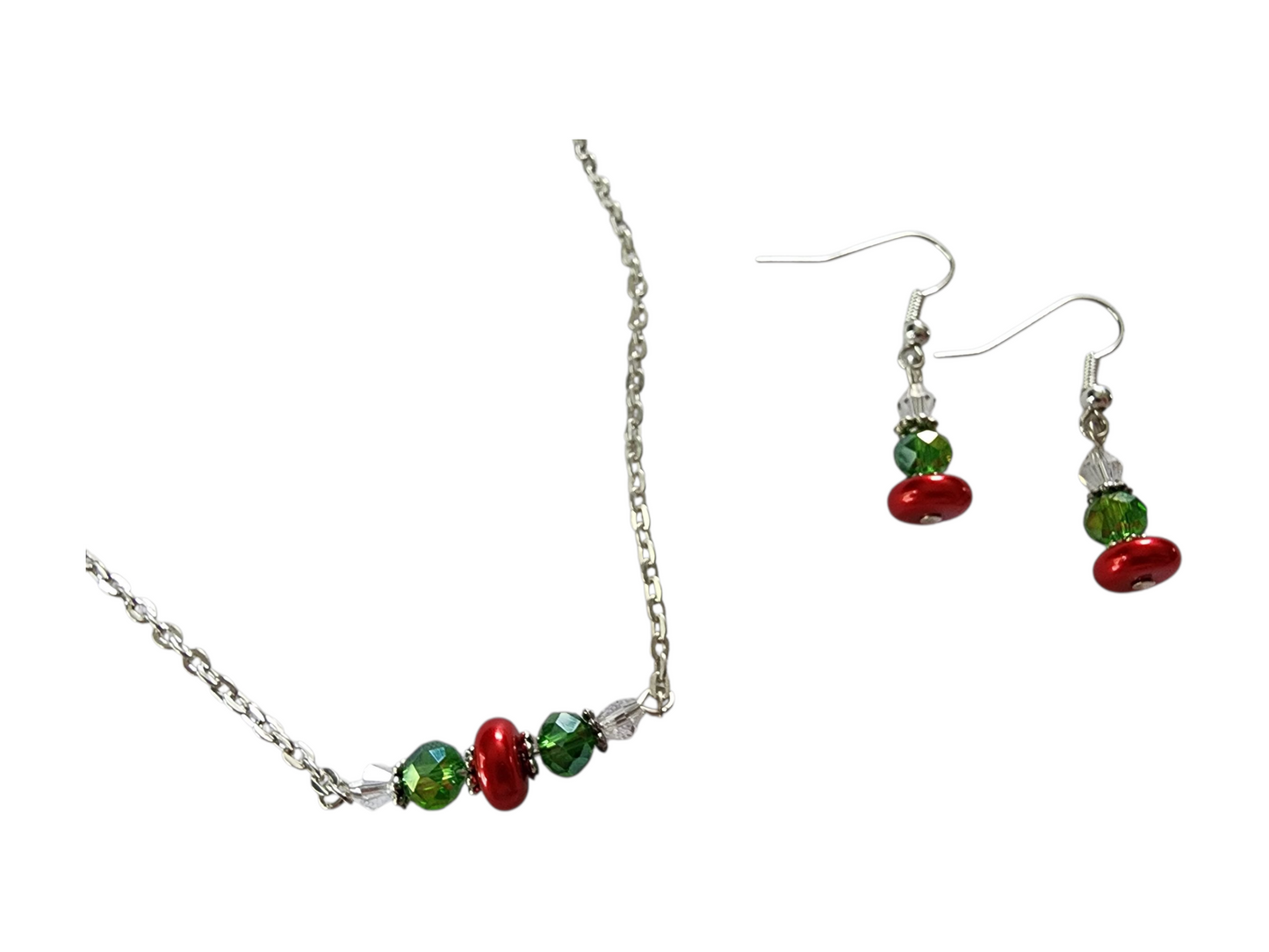 Christmas Holiday Jewelry Set - Pearl & Crystal