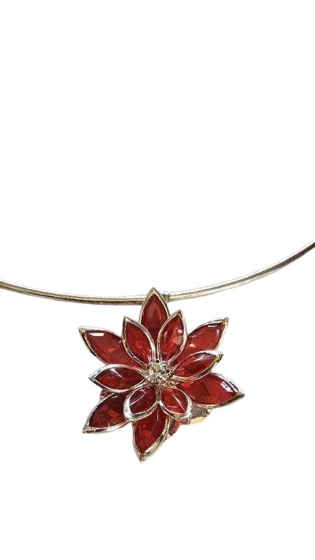 Crystal Flower Jewelry Set – Pendant & Matching Earrings
