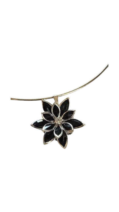 Crystal Flower Jewelry Set – Pendant & Matching Earrings
