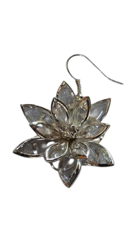 Crystal Flower Jewelry Set – Pendant & Matching Earrings