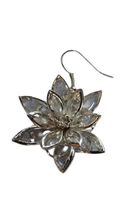 Crystal Flower Jewelry Set – Pendant & Matching Earrings