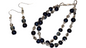 Handmade Bracelet and Earring Set, Navy & Silver Crystal, 7"