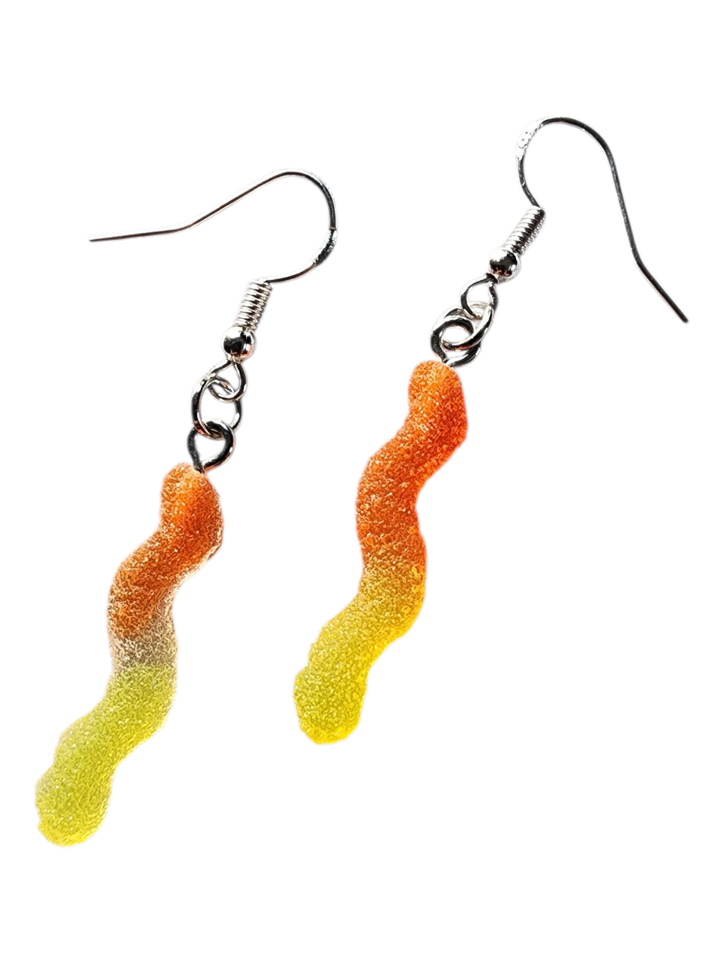 Funky Acrylic Earrings, Gummi Worms