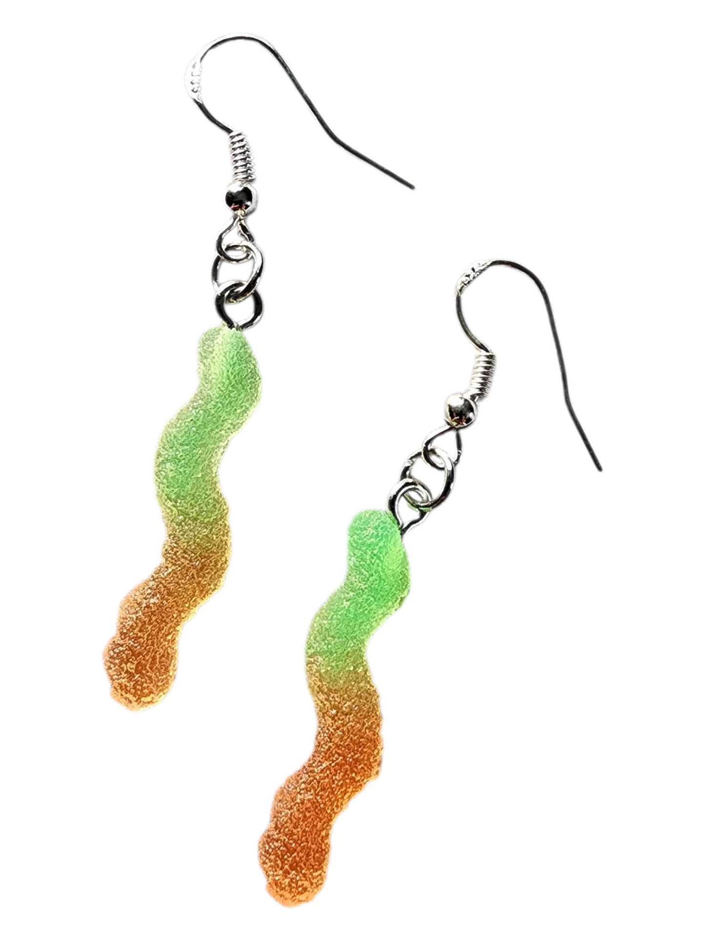 Funky Acrylic Earrings, Gummi Worms