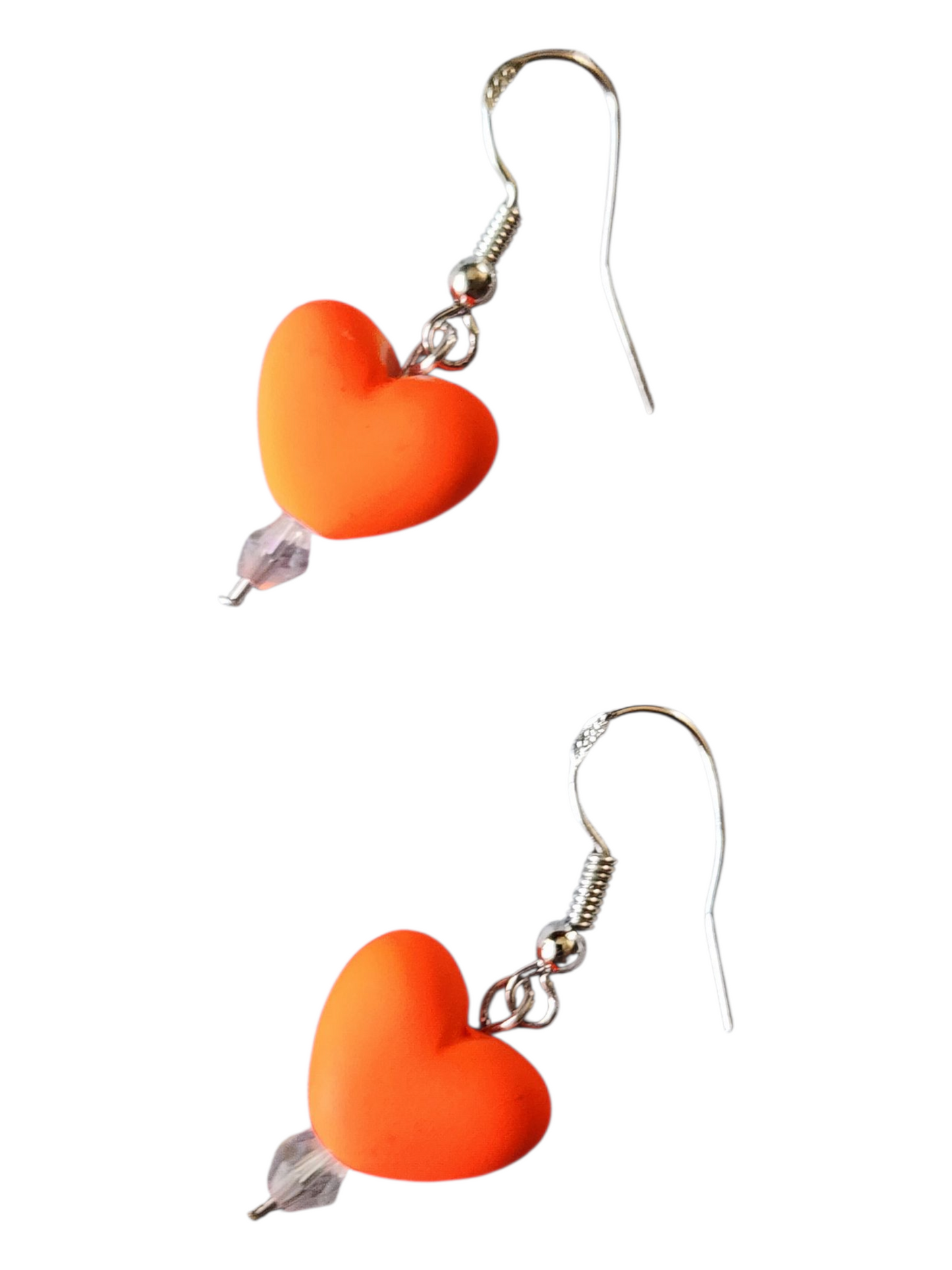 Beaded Earrings - Crystal Heart