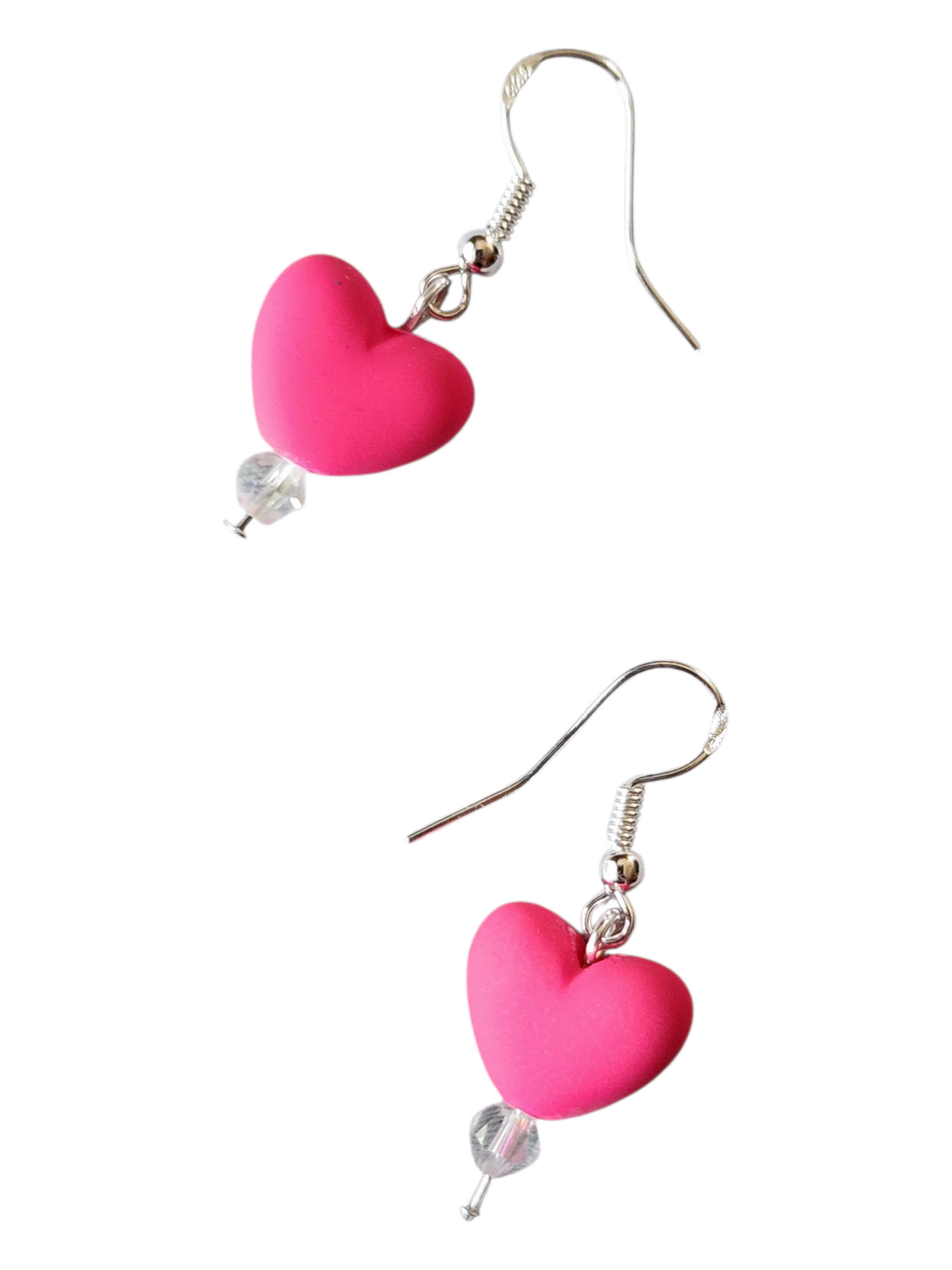 Beaded Earrings - Crystal Heart