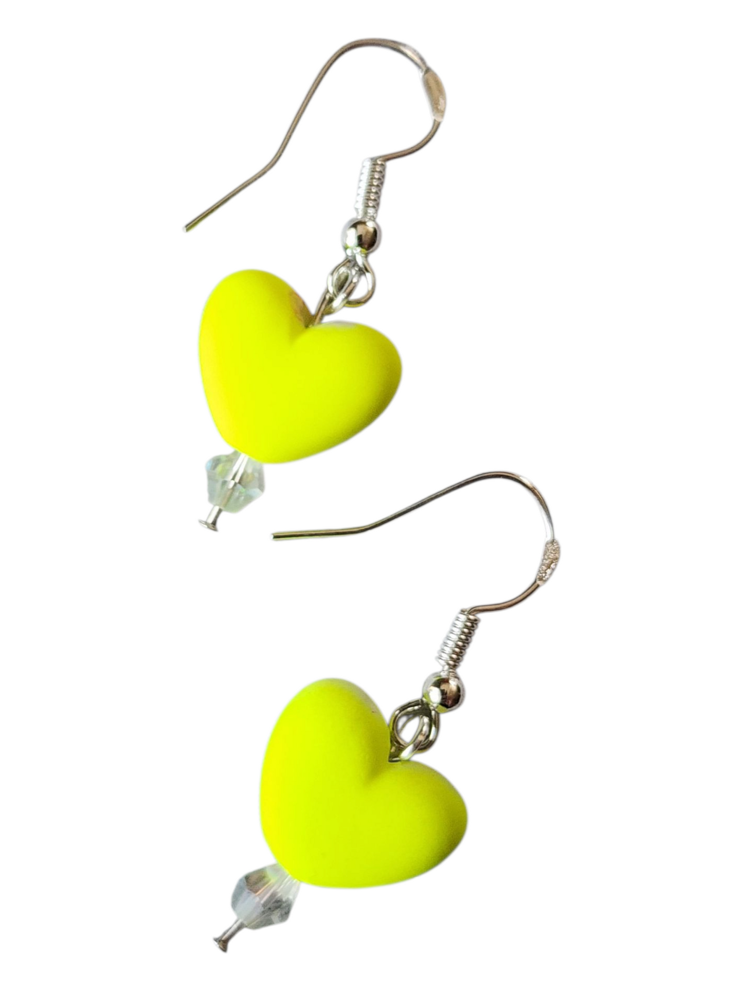 Beaded Earrings - Crystal Heart