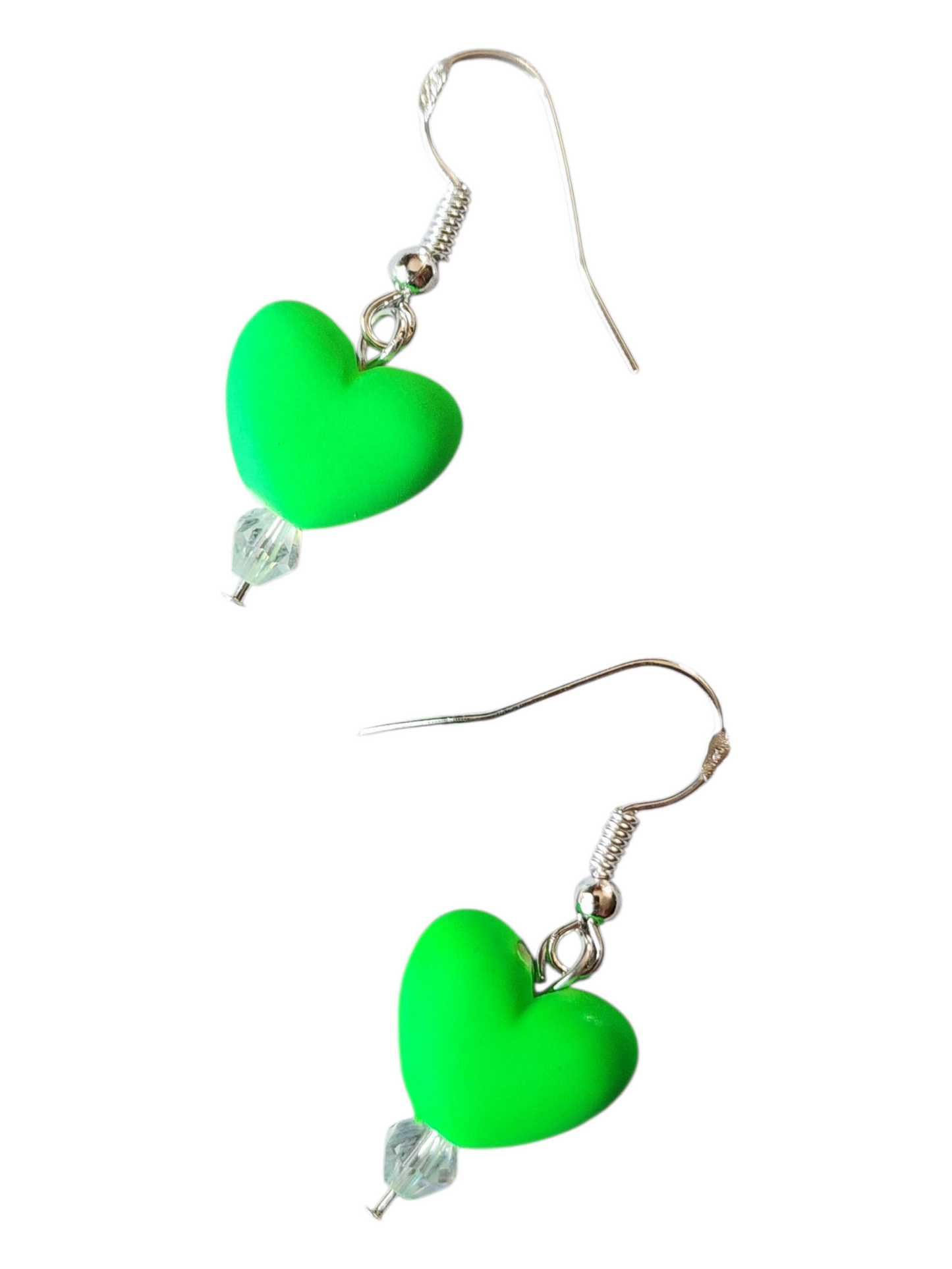 Beaded Earrings - Crystal Heart