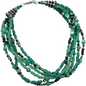 Handmade Beaded Bracelet, 6-Strand - Mint and Light Green, 9"