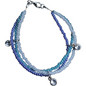 Handmade Beaded Bracelet, 3-Strand - Mint, White, Lilac, 7"