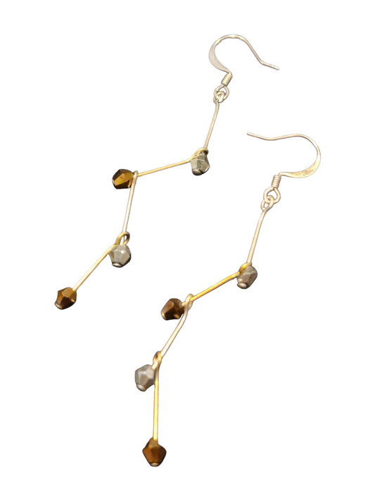 Handmade Earrings, Crystal Zig Zags - Assorted Colors