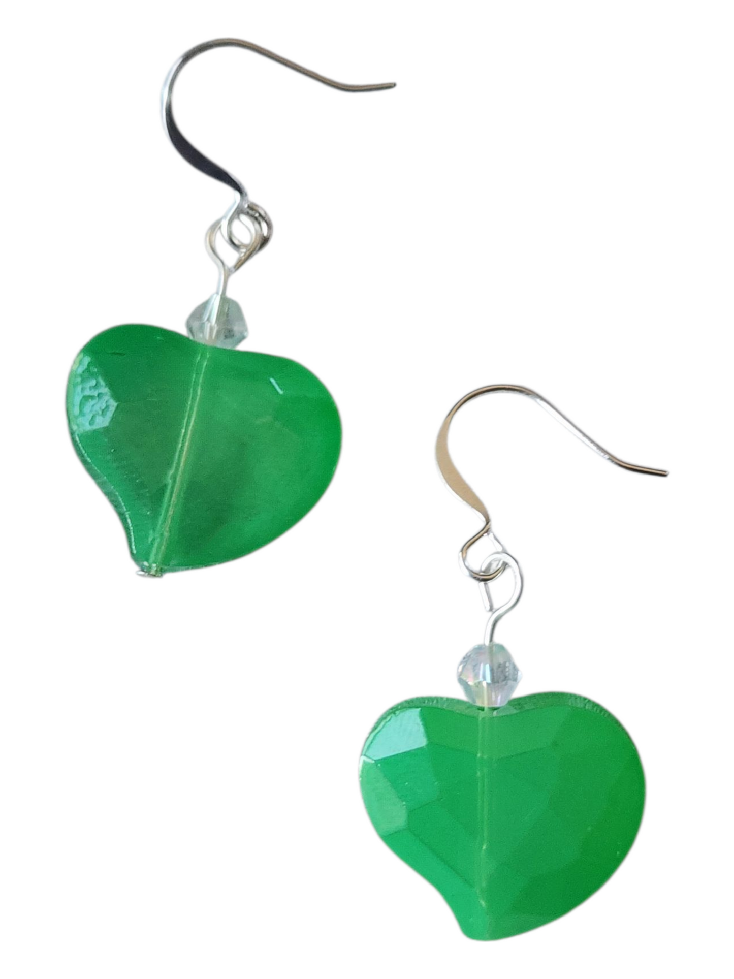 Beaded Earrings - Crystal Heart