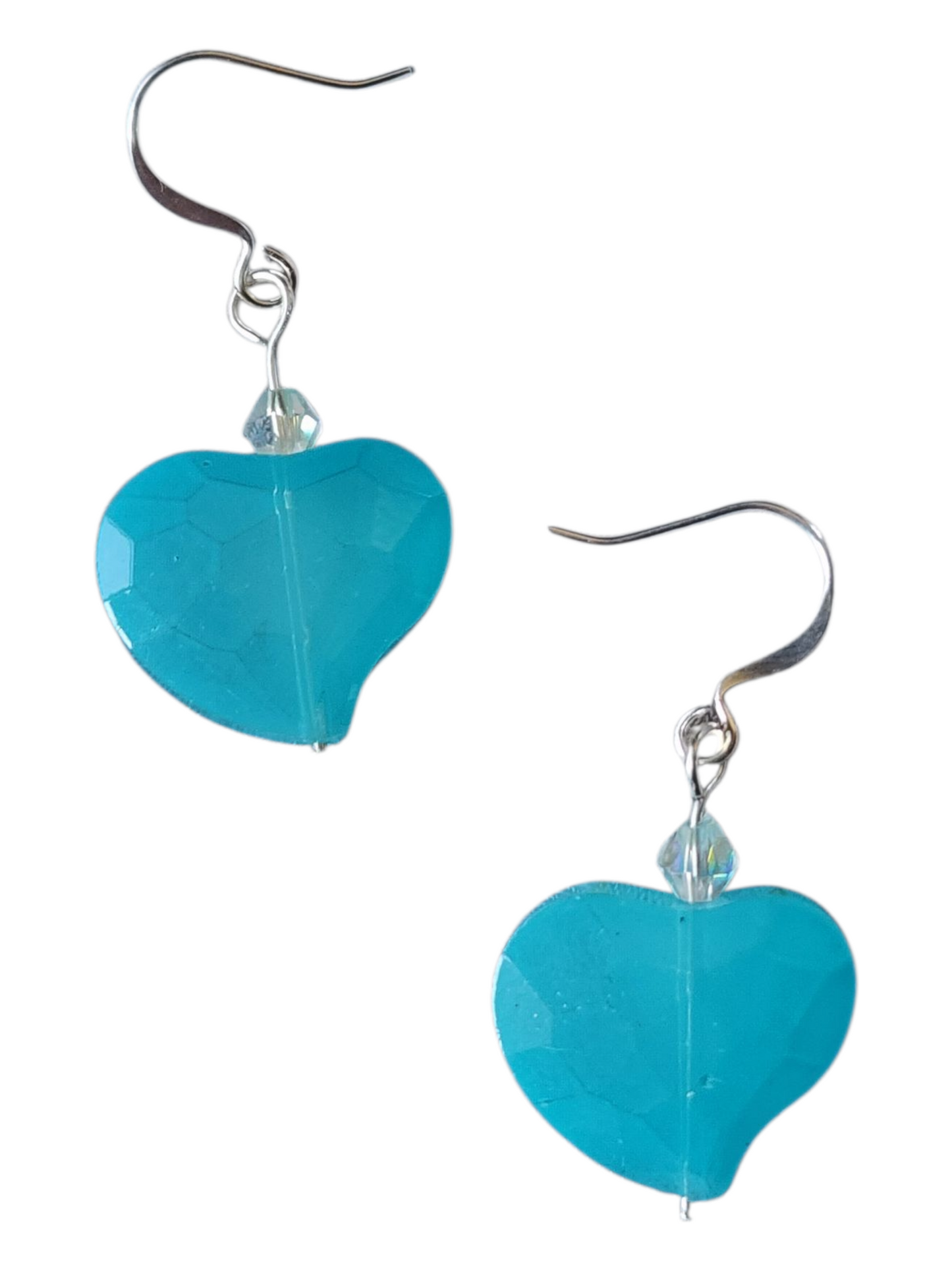 Beaded Earrings - Crystal Heart