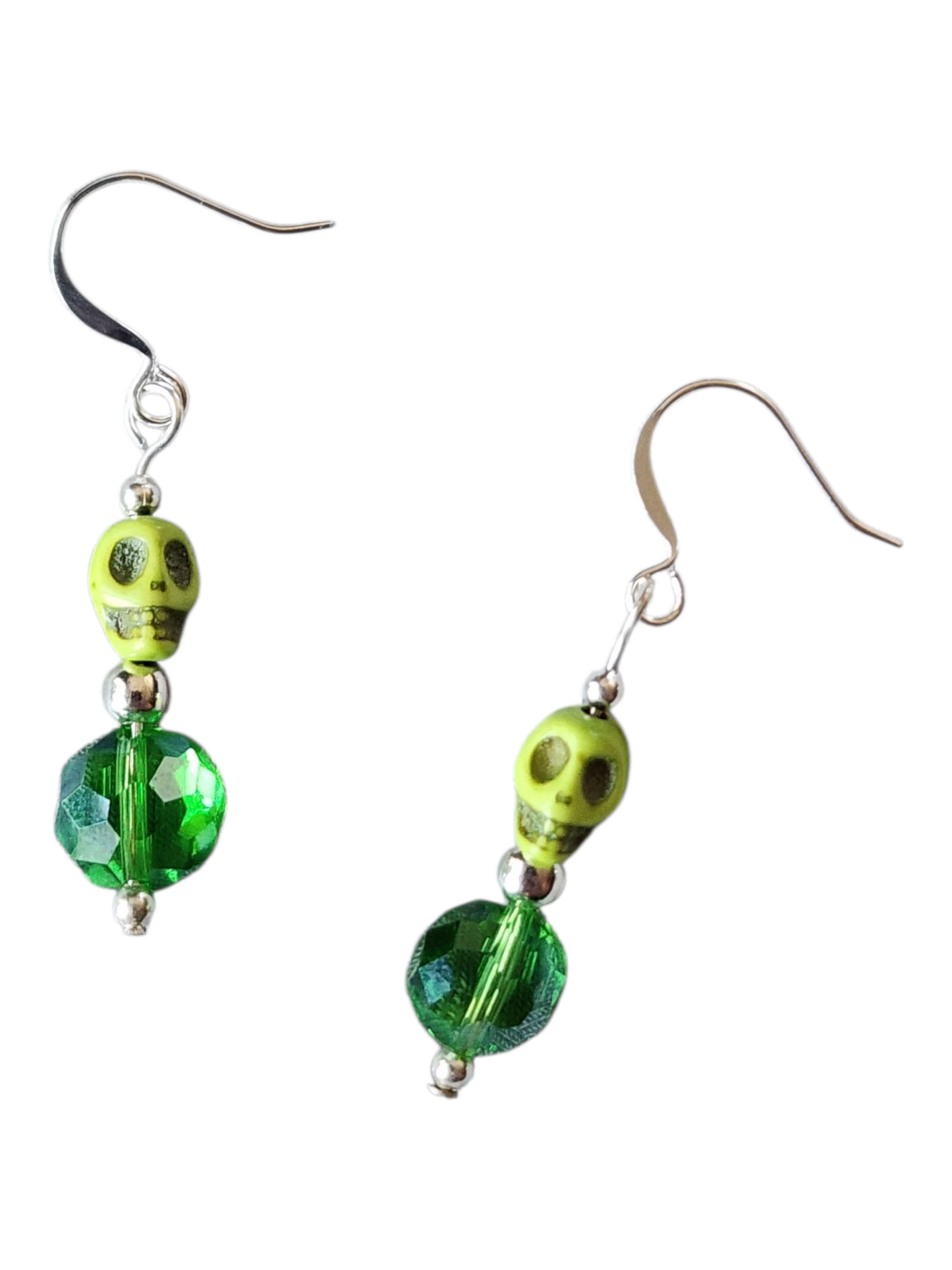 Beaded Earring - Skulls and Crystal, Assorted Colors
