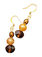 Handmade Glass & Crystal Earrings, Simple Assorted Colors - Browns
