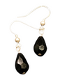 Handmade Glass & Crystal Earrings, Simple Assorted Colors - Blacks & Greys