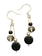 Handmade Glass & Crystal Earrings, Simple Assorted Colors - Blacks & Greys