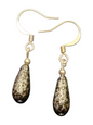 Handmade Glass & Crystal Earrings, Simple Assorted Colors - Blacks & Greys
