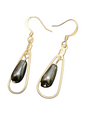 Handmade Glass & Crystal Earrings, Simple Assorted Colors - Blacks & Greys