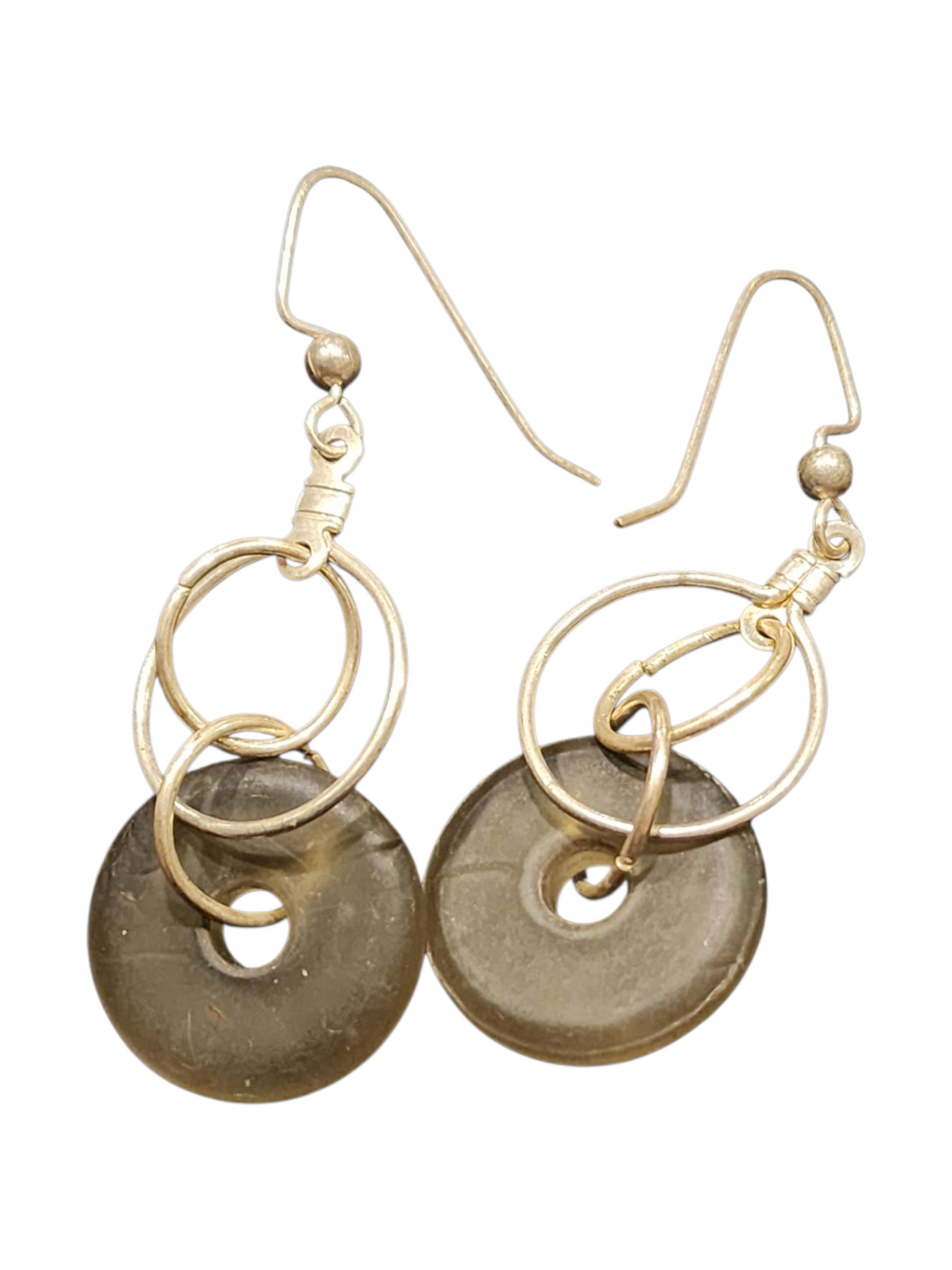 Handmade Glass & Crystal Earrings, Simple Assorted Colors - Blacks & Greys