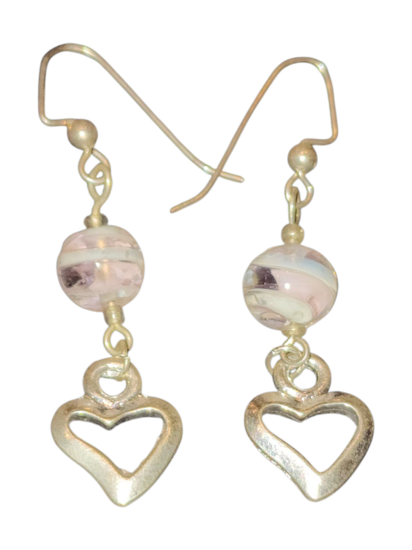Handmade Glass & Crystal Earrings, Simple Assorted Colors - Pinks