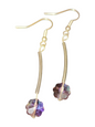 Handmade Glass & Crystal Earrings, Simple Assorted Colors - Pinks