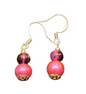 Handmade Glass & Crystal Earrings, Simple Assorted Colors - Pinks