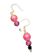 Handmade Glass & Crystal Earrings, Simple Assorted Colors - Pinks