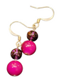 Handmade Glass & Crystal Earrings, Simple Assorted Colors - Pinks