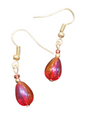 Handmade Glass & Crystal Earrings, Simple Assorted Colors - Reds