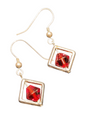 Handmade Glass & Crystal Earrings, Simple Assorted Colors - Reds