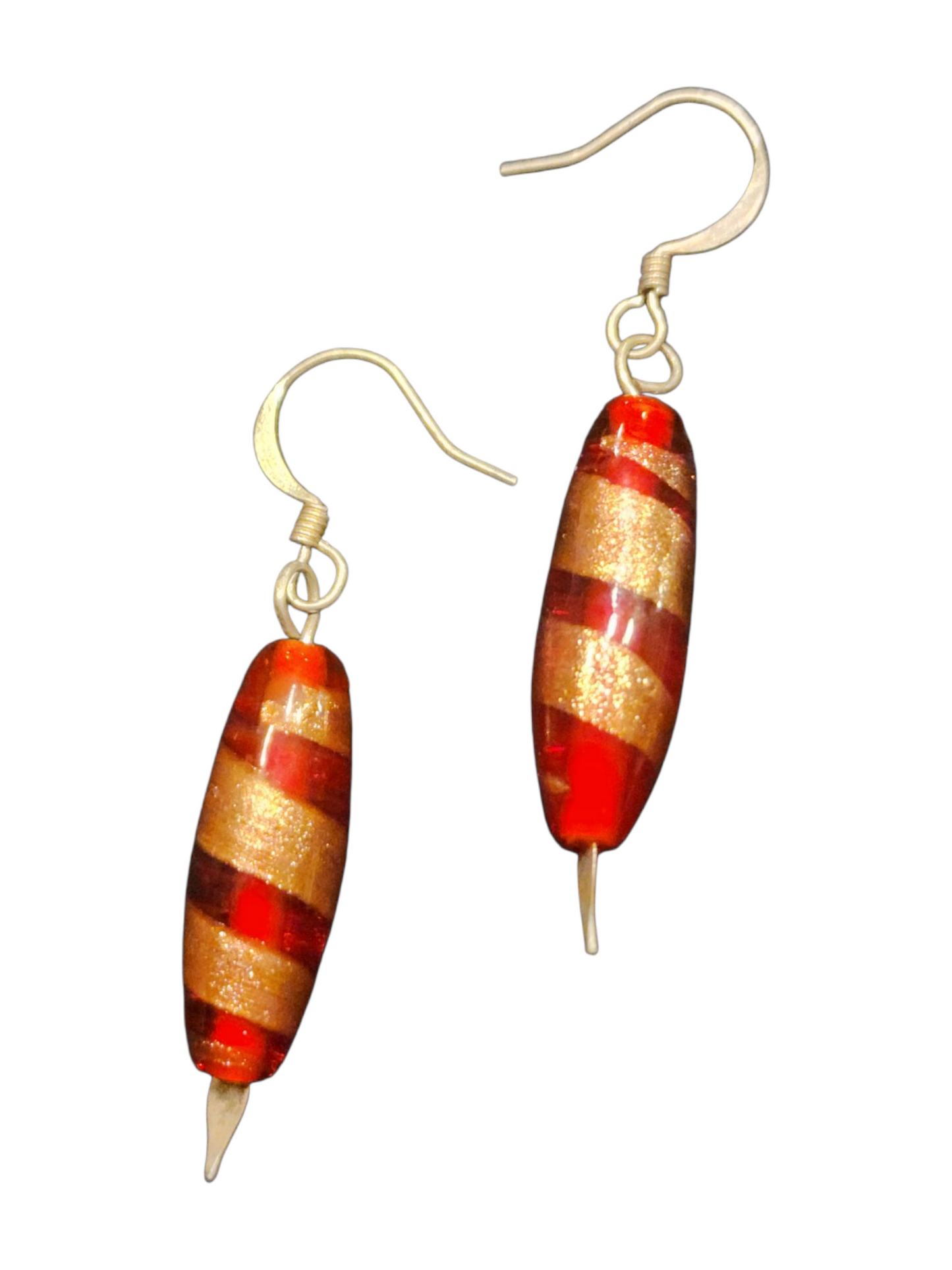 Handmade Glass & Crystal Earrings, Simple Assorted Colors - Reds