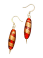 Handmade Glass & Crystal Earrings, Simple Assorted Colors - Reds