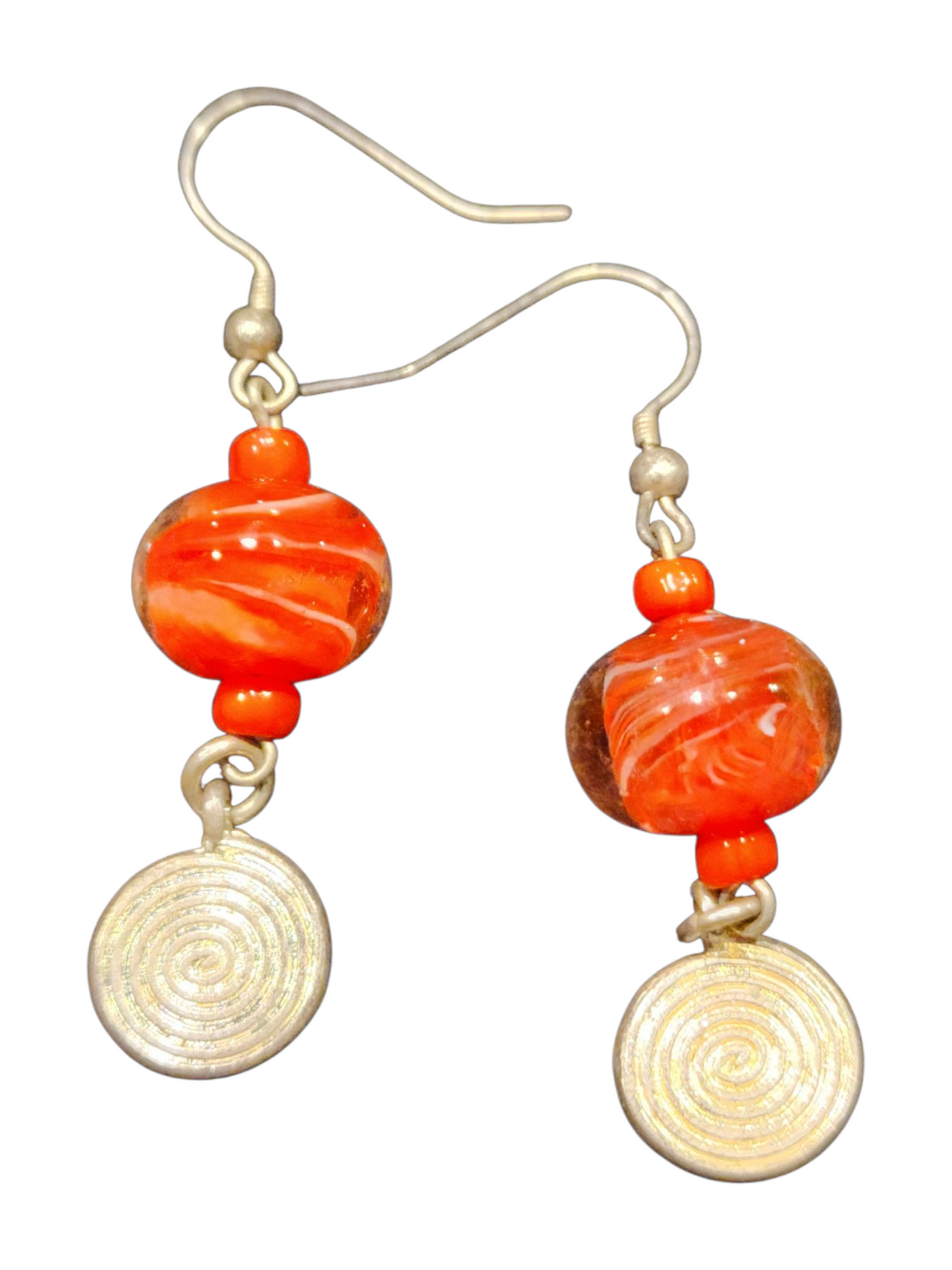 Handmade Glass & Crystal Earrings, Simple Assorted Colors - Reds
