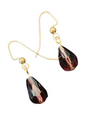 Handmade Glass & Crystal Earrings, Simple Assorted Colors - Purples